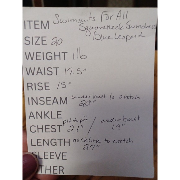 Swimsuits For All Women's 20 Squareneck Swimdress Attached Bottoms Blue Leopard - Picture 10 of 10